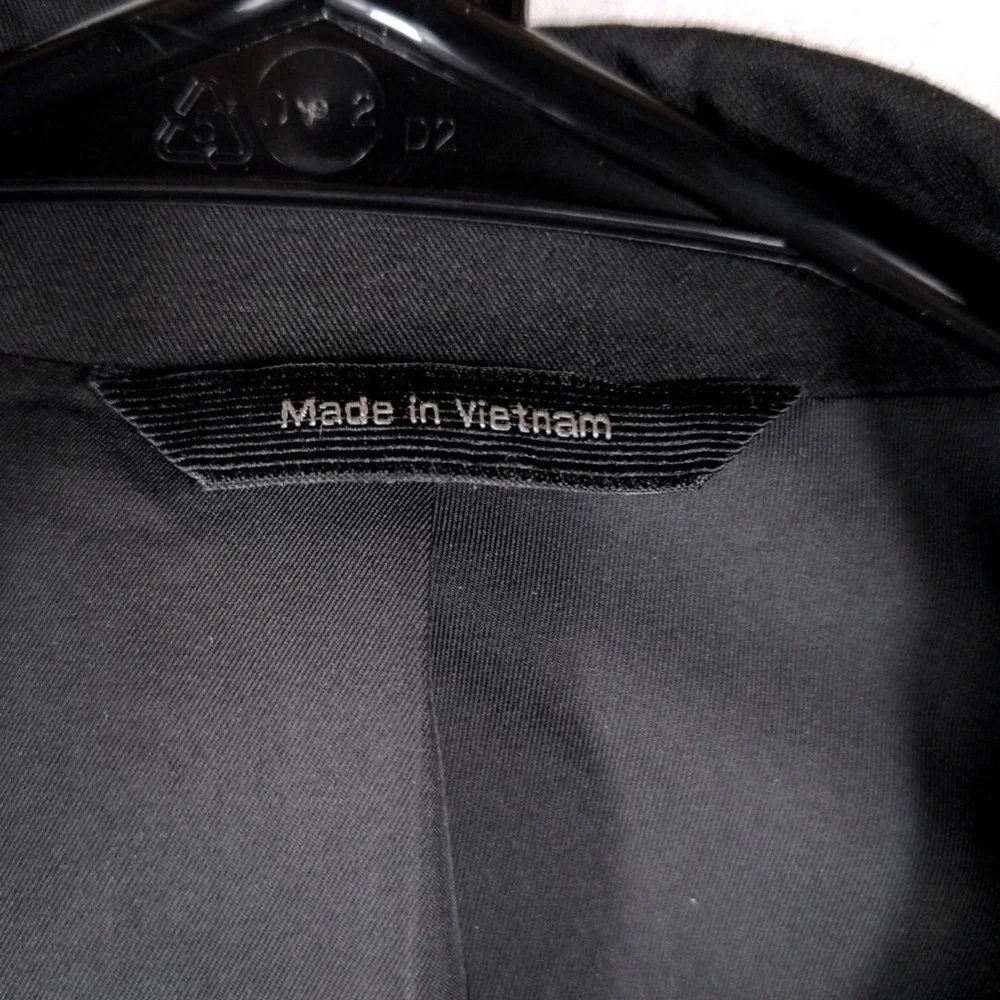 Apt 9 Mens Slim Fit‎ Blazer Jacket Solid Black Two Button Notch Lapel 42S Approx